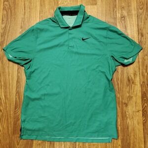Nike Tiger Woods Collection Polo Shirt Men Medium Green Dri-FIT Golf